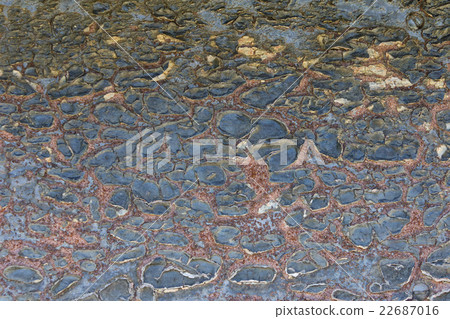 Pattern of old peeled painting on rusty metal Pattern of old peeled painting on rusty metal 22687016
