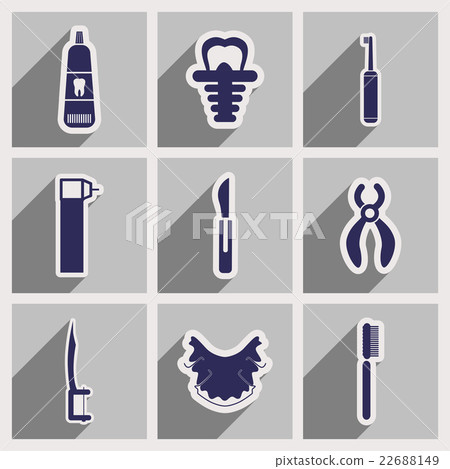 Icons of assembly stomatology in flat style Icons of assembly stomatology in flat style 22688149