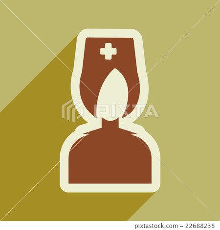 flat icon with long shadow doctor nurse - Stock Illustration [22688238 ...