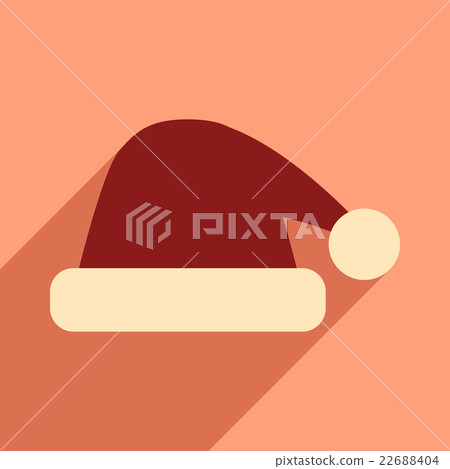 flat icon with long shadow Santa hats - Stock Illustration [22688404 ...