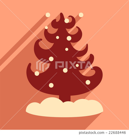 flat icon with long shadow tree snowflakes flat icon with long shadow tree snowflakes 22688446