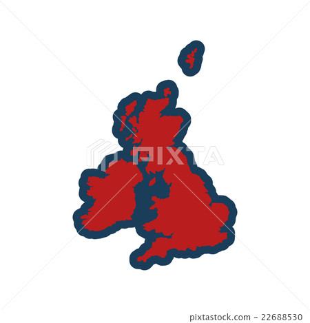 flat iconon white background map of Britain 22688530