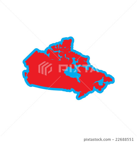 flat icon on white background map of Canada flat icon on white background map of Canada 22688551