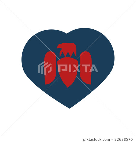 flat icon on white background eagle heart flat icon on white background eagle heart 22688570