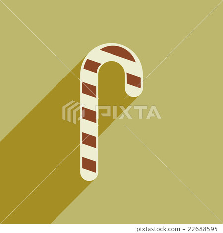 flat icon with long shadow Christmas candy - Stock Illustration ...