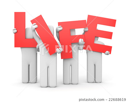 People hold word LIFE People hold word LIFE 22688619