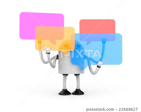 Robot with speech bubbles 22688627