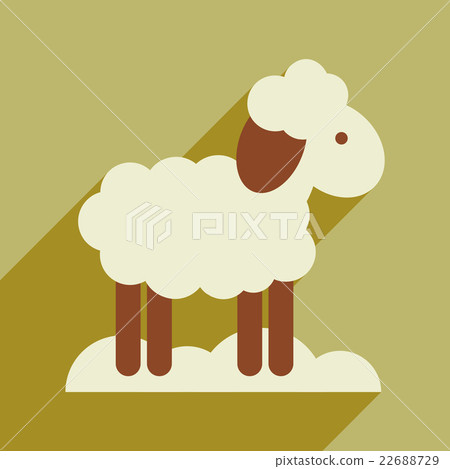 flat icon with long shadow Christmas lamb flat icon with long shadow Christmas lamb 22688729