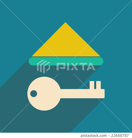 Flat with shadow icon mobile applacation key roof Flat with shadow icon mobile applacation key roof 22688787