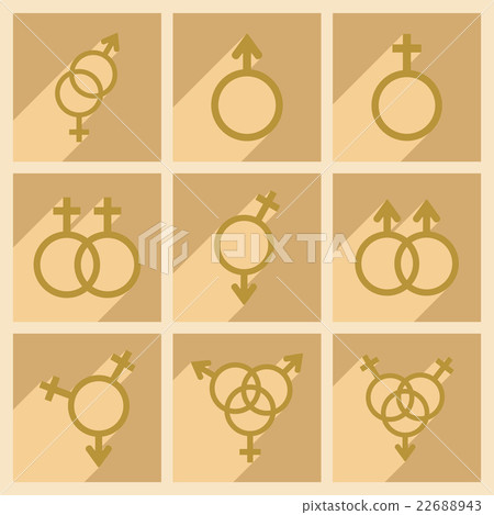 Flat with shadow concept and equality of the sexes 22688943