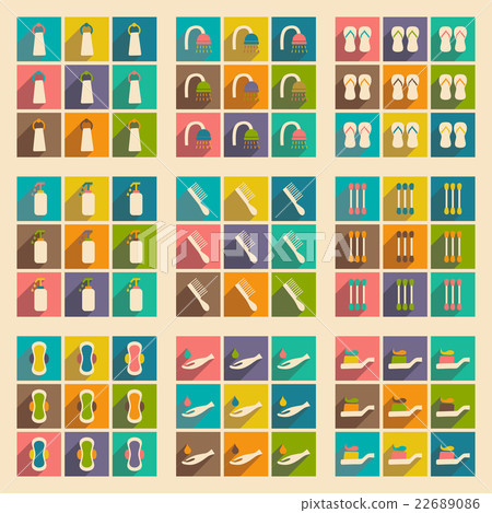 Flat with shadow concept and application hygiene 22689086