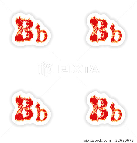 assembly stickers fiery font red letter B assembly stickers fiery font red letter B 22689672