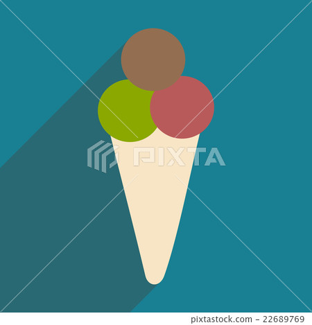 Flat with shadow icon mobile applacation ice cream Flat with shadow icon mobile applacation ice cream 22689769