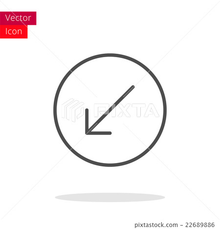 Arrow Left Down Thin Line Icon Arrow Left Down Thin Line Icon 22689886