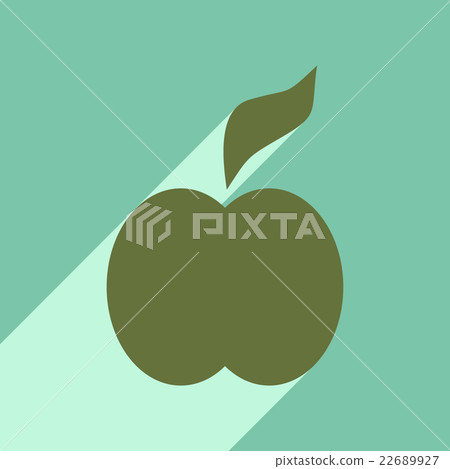 Flat with shadow icon and mobile application apple - Stock Illustration ...