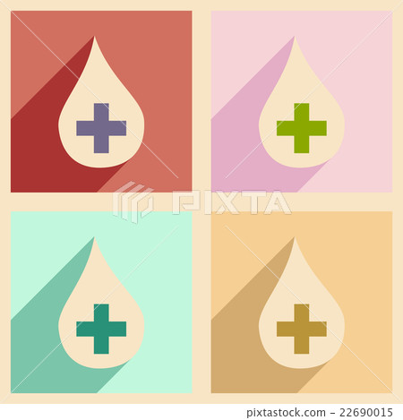 Flat with shadow concept and mobile drop aid Flat with shadow concept and mobile drop aid 22690015