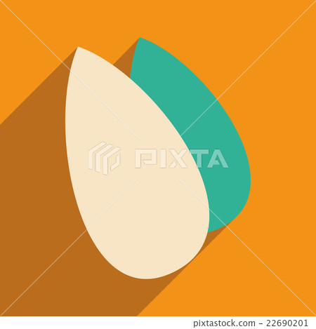 Flat with shadow icon mobile application almonds - Stock Illustration ...