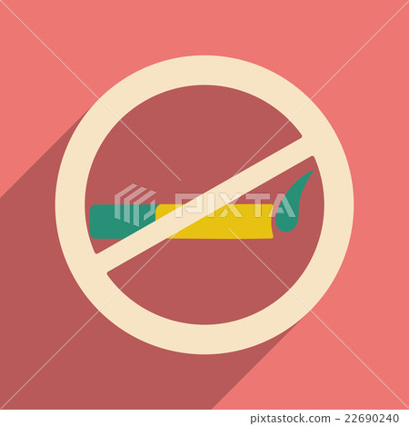 Flat with shadow icon and mobile smoking allowed Flat with shadow icon and mobile smoking allowed 22690240