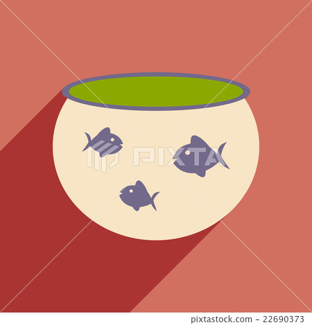 Flat with shadow icon and mobile \aquarium fish Flat with shadow icon and mobile \aquarium fish 22690373
