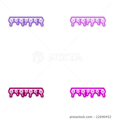 stylish paper sticker on white  garland lollipops 22690452