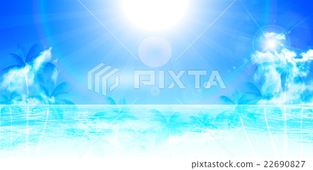 海和夏天風景背景 22690827