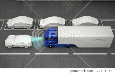 Concept image of a track to which automatic braking is applied while traveling in an urban area 22691038