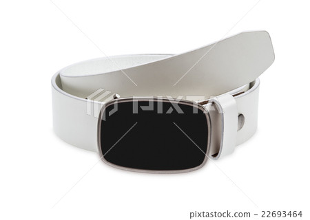 Leather white belt with black buckle Leather white belt with black buckle 22693464