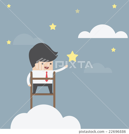 Businessman trying to catch the star 22696886