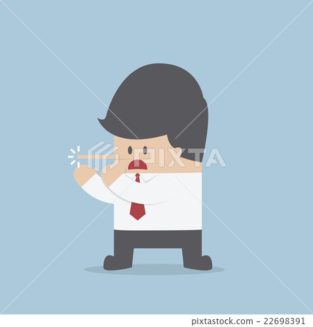 Lying businessman with long nose 22698391