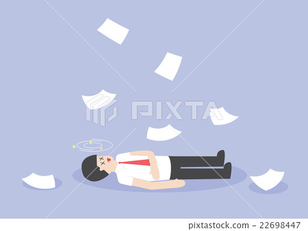 Businessman work hard and unconscious on the floor 22698447