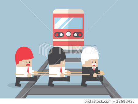 Business leader crossing railroad 22698453