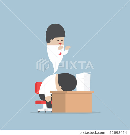 Businessman work hard until dead 22698454