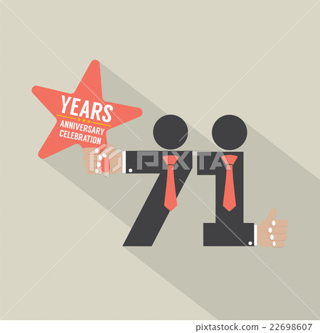 71st Years Anniversary Typography Design. 22698607