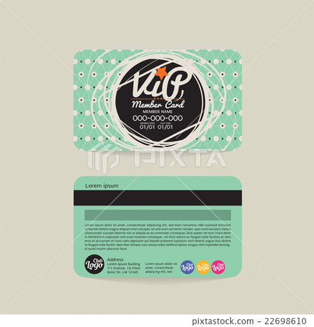 Front And Back Vip Member Card Template Stock Illustration