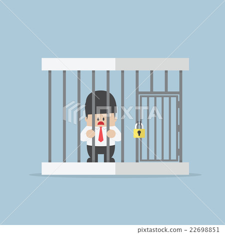 Businessman trapped in a cage 22698851