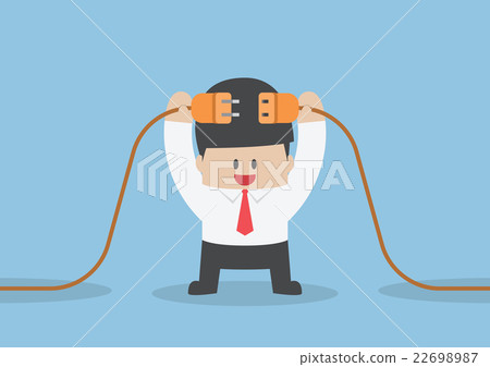 Businessman connecting a electric plug 22698987