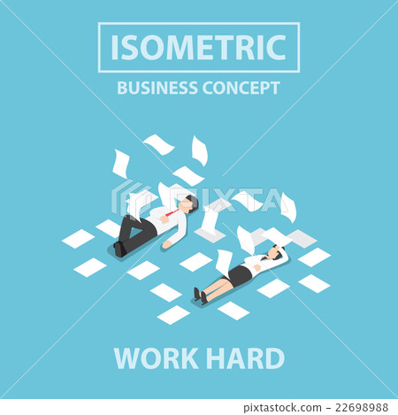 Isometric business people work hard Isometric business people work hard 22698988