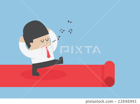 Businessman walking on the red carpet Businessman walking on the red carpet 22698991