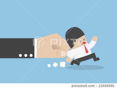 Businessman pulled by large hand 22698998