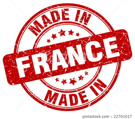 made in France red grunge round stamp 22701017
