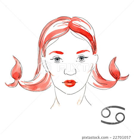 Watercolor Cancer girl 22701057