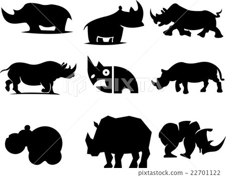 logo illustration rhinos silhouette 22701122