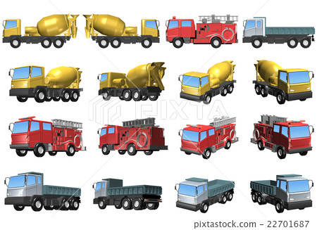 Working Car Mixer Car Fire Truck Truck 22701687