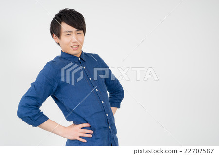 Male holding back Male holding back 22702587