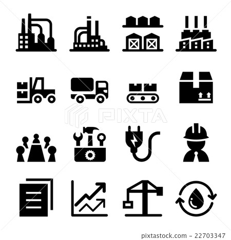 Industrial Factory icon set 22703347