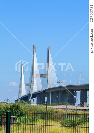 bridge the Vasco da Gama on river Tejo 22703781
