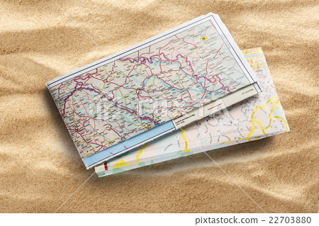 Road map on sand 22703880