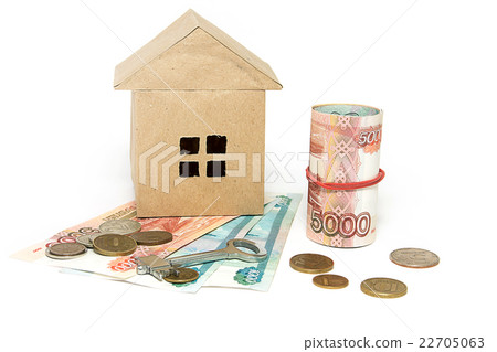 House, key and money on a light background House, key and money on a light background 22705063
