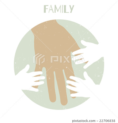 Children's hands and mother's hand 22706838