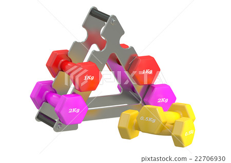 Dumbbells stack, 3D rendering 22706930